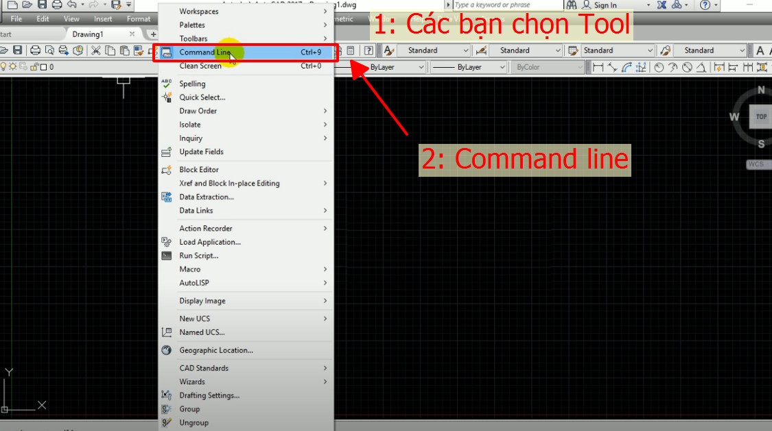 Cách hiển thị lệnh trong cad như thế nào? 2