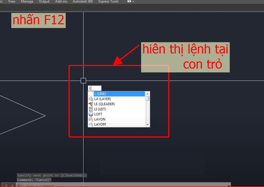 Cách hiển thị lệnh trong cad như thế nào? 7