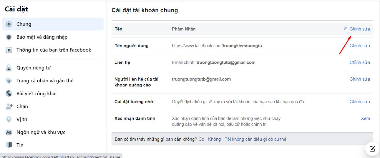 Đổi tên Facebook khi chưa đủ 60 ngày NTN? 4