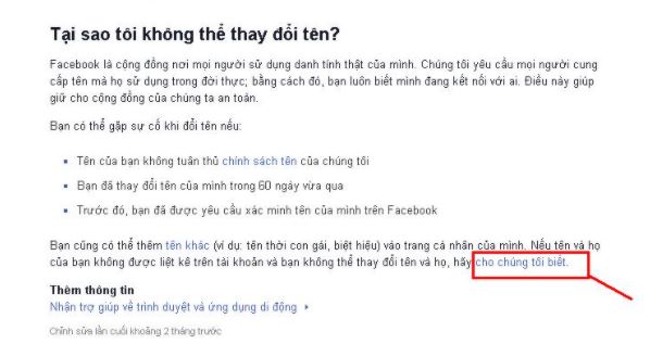 Đổi tên Facebook khi chưa đủ 60 ngày NTN? 7