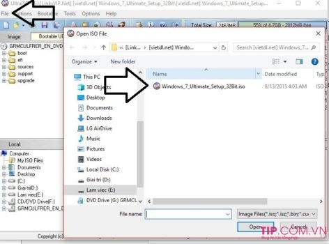 Cách mở file iso