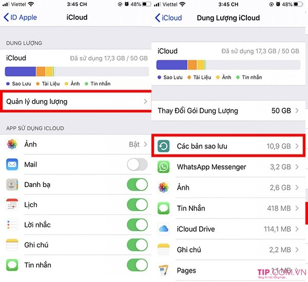 cach xoa anh sao luu tren icloud cho iphone ipad 12