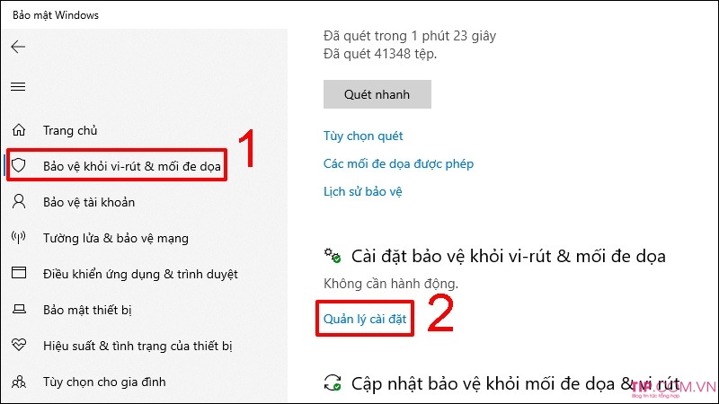 Tăng tốc win 10 bằng cách tắt Windows Defender