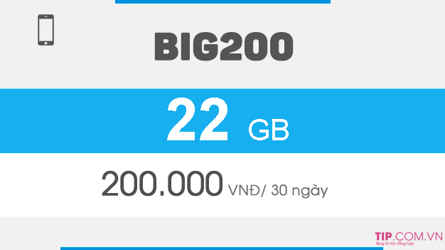 Ưu đãi 22GB data chỉ 200k khi đăng ký BIG200 Vinaphone