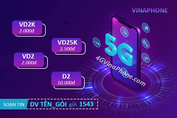 Bảng giá các gói cước 5G Vinaphone theo ngày